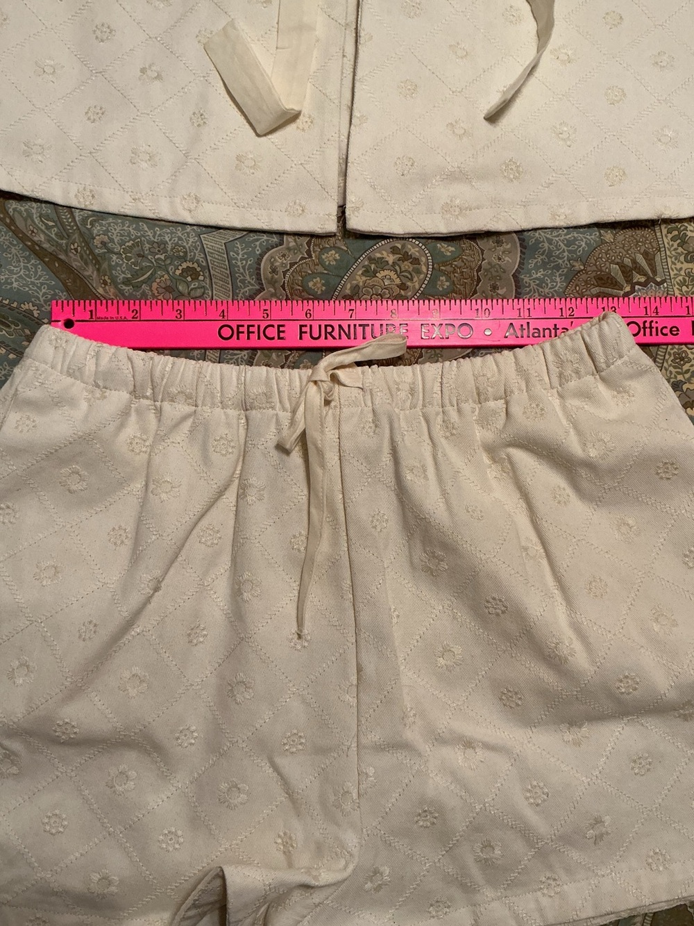 Caroline Constas XS Eyelet Denim Set Matching Shorts & Tie Front Top NWT - Picture 11 of 15